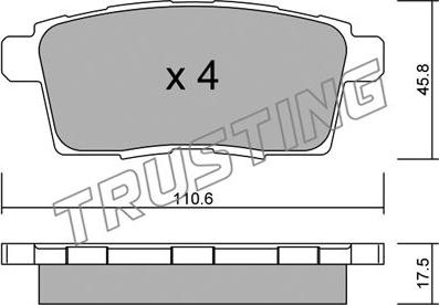 Trusting 890.0 - Kit de plaquettes de frein, frein à disque cwaw.fr