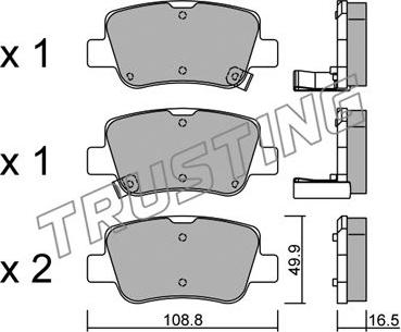 Trusting 898.0 - Kit de plaquettes de frein, frein à disque cwaw.fr