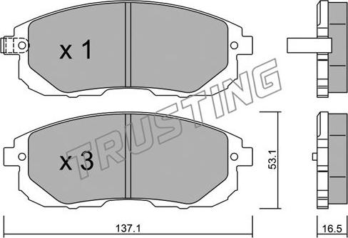 Trusting 893.0 - Kit de plaquettes de frein, frein à disque cwaw.fr