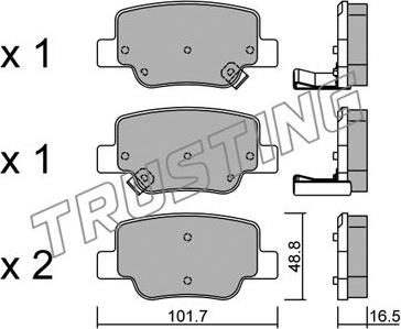 Trusting 897.0 - Kit de plaquettes de frein, frein à disque cwaw.fr