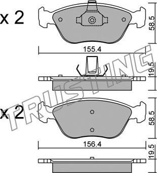 Trusting 849.0 - Kit de plaquettes de frein, frein à disque cwaw.fr