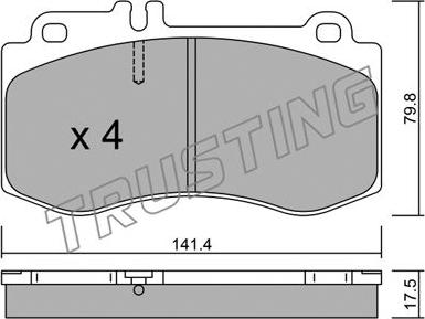 Trusting 844.0 - Kit de plaquettes de frein, frein à disque cwaw.fr