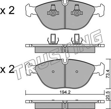 Trusting 845.0 - Kit de plaquettes de frein, frein à disque cwaw.fr