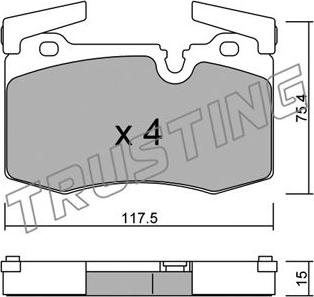 Trusting 846.0 - Kit de plaquettes de frein, frein à disque cwaw.fr