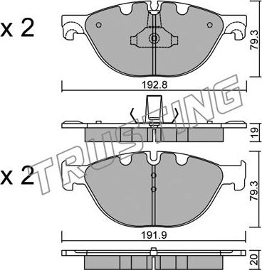 Trusting 847.0 - Kit de plaquettes de frein, frein à disque cwaw.fr