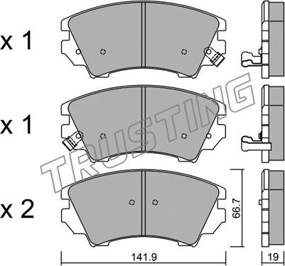 Trusting 859.0 - Kit de plaquettes de frein, frein à disque cwaw.fr