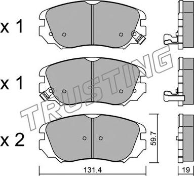 Trusting 858.0 - Kit de plaquettes de frein, frein à disque cwaw.fr