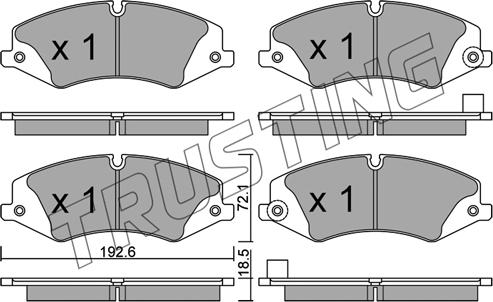 Trusting 853.6 - Kit de plaquettes de frein, frein à disque cwaw.fr