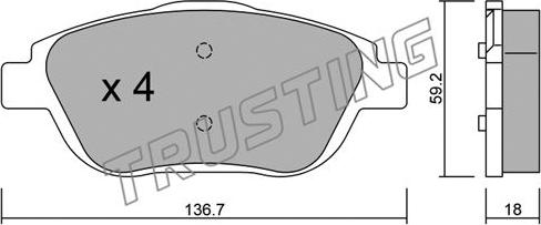 Trusting 869.0 - Kit de plaquettes de frein, frein à disque cwaw.fr