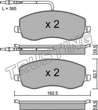 Trusting 864.0 - Kit de plaquettes de frein, frein à disque cwaw.fr