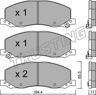 Trusting 860.0 - Kit de plaquettes de frein, frein à disque cwaw.fr