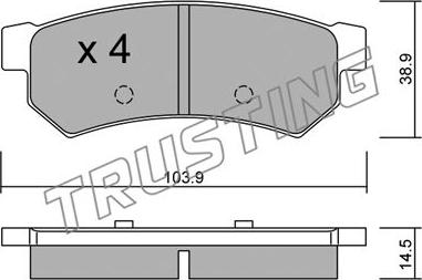 Trusting 863.0 - Kit de plaquettes de frein, frein à disque cwaw.fr