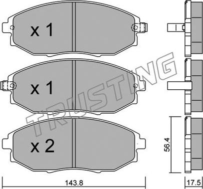 Trusting 862.0 - Kit de plaquettes de frein, frein à disque cwaw.fr