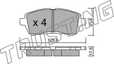 Trusting 809.2 - Kit de plaquettes de frein, frein à disque cwaw.fr