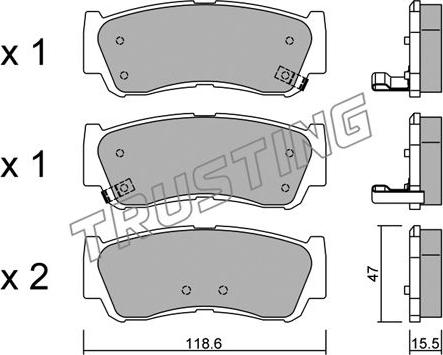 Trusting 804.0 - Kit de plaquettes de frein, frein à disque cwaw.fr