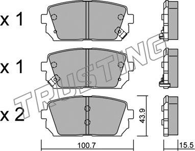 Trusting 800.0 - Kit de plaquettes de frein, frein à disque cwaw.fr