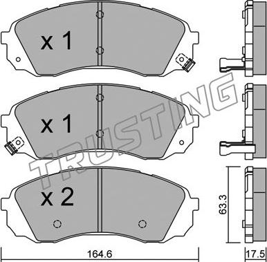 Trusting 801.0 - Kit de plaquettes de frein, frein à disque cwaw.fr