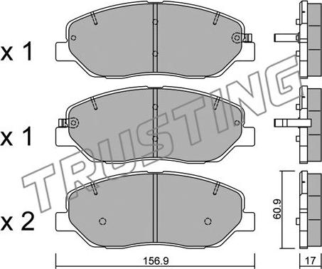 Trusting 803.0 - Kit de plaquettes de frein, frein à disque cwaw.fr