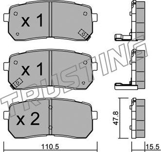 Trusting 802.0 - Kit de plaquettes de frein, frein à disque cwaw.fr