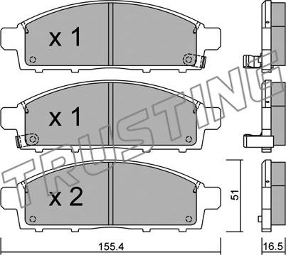 Trusting 807.0 - Kit de plaquettes de frein, frein à disque cwaw.fr