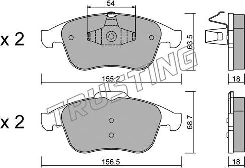 Trusting 819.0 - Kit de plaquettes de frein, frein à disque cwaw.fr