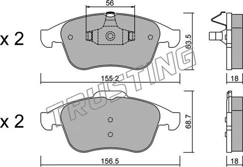 Trusting 819.1 - Kit de plaquettes de frein, frein à disque cwaw.fr