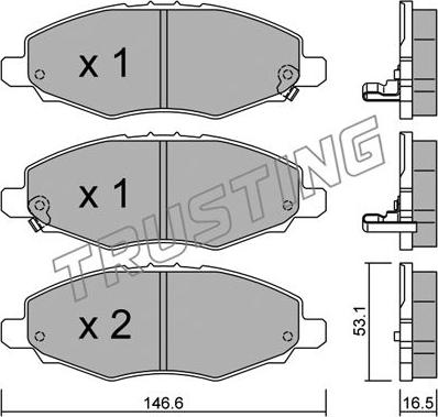 Trusting 814.0 - Kit de plaquettes de frein, frein à disque cwaw.fr