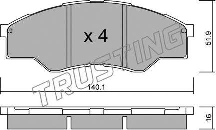 Trusting 813.0 - Kit de plaquettes de frein, frein à disque cwaw.fr