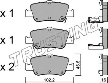 Trusting 812.0 - Kit de plaquettes de frein, frein à disque cwaw.fr