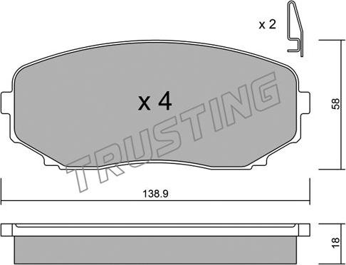 Trusting 889.0 - Kit de plaquettes de frein, frein à disque cwaw.fr