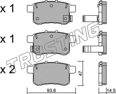 Trusting 885.0 - Kit de plaquettes de frein, frein à disque cwaw.fr