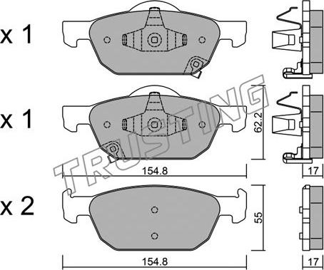 Trusting 883.0 - Kit de plaquettes de frein, frein à disque cwaw.fr