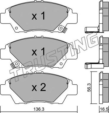 Trusting 882.0 - Kit de plaquettes de frein, frein à disque cwaw.fr