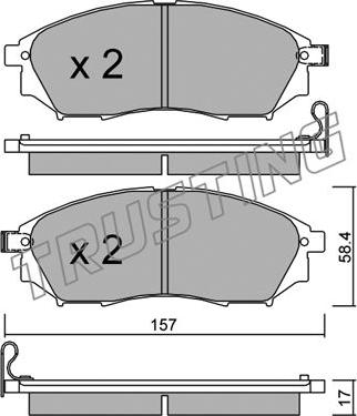 Trusting 835.0 - Kit de plaquettes de frein, frein à disque cwaw.fr