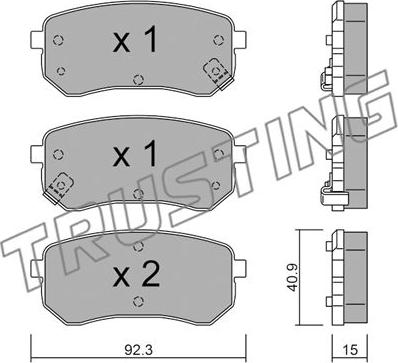 Trusting 831.0 - Kit de plaquettes de frein, frein à disque cwaw.fr