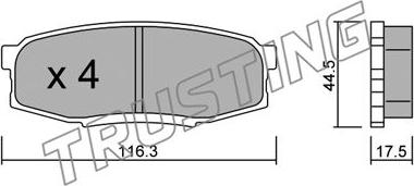 Trusting 838.0 - Kit de plaquettes de frein, frein à disque cwaw.fr