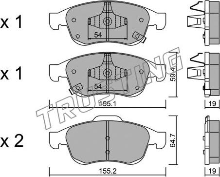 Trusting 833.2 - Kit de plaquettes de frein, frein à disque cwaw.fr