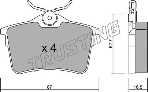 Trusting 832.0 - Kit de plaquettes de frein, frein à disque cwaw.fr