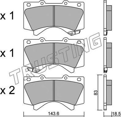 Trusting 837.0 - Kit de plaquettes de frein, frein à disque cwaw.fr