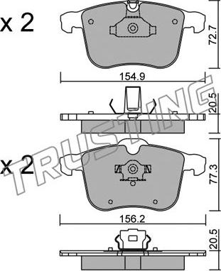 Trusting 829.0 - Kit de plaquettes de frein, frein à disque cwaw.fr