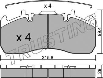 Trusting 824.0 - Kit de plaquettes de frein, frein à disque cwaw.fr