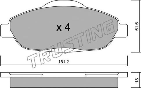 Trusting 820.0 - Kit de plaquettes de frein, frein à disque cwaw.fr