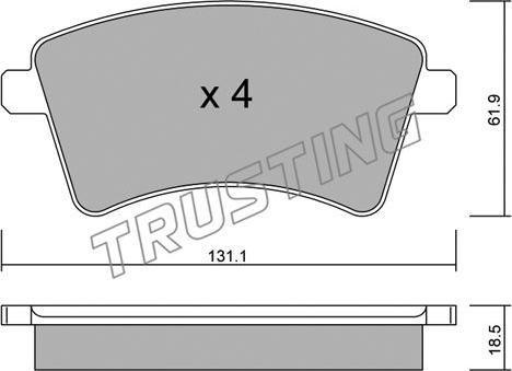 Trusting 828.0 - Kit de plaquettes de frein, frein à disque cwaw.fr