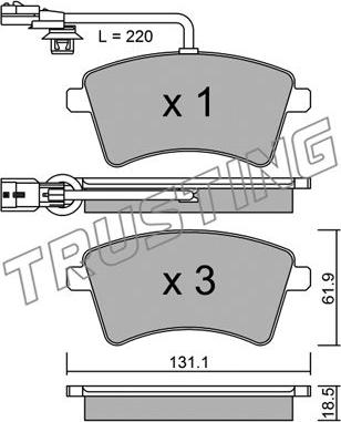 Trusting 828.1 - Kit de plaquettes de frein, frein à disque cwaw.fr