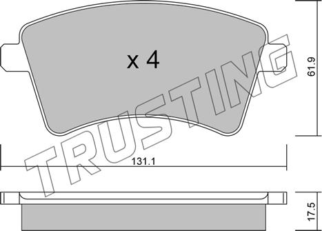 Trusting 828.2 - Kit de plaquettes de frein, frein à disque cwaw.fr