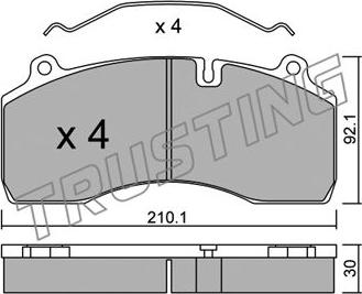 Trusting 823.0 - Kit de plaquettes de frein, frein à disque cwaw.fr