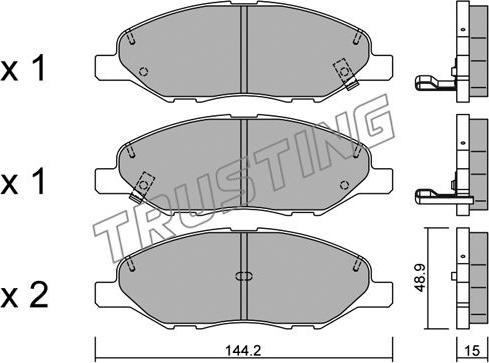 Trusting 827.0 - Kit de plaquettes de frein, frein à disque cwaw.fr