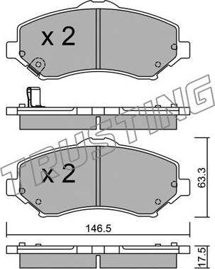 Trusting 879.0 - Kit de plaquettes de frein, frein à disque cwaw.fr