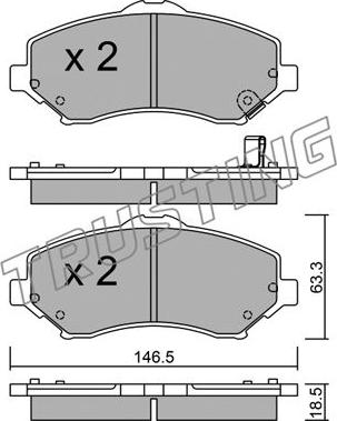 Trusting 879.1 - Kit de plaquettes de frein, frein à disque cwaw.fr