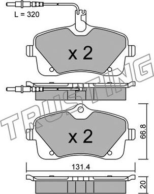 Trusting 870.0 - Kit de plaquettes de frein, frein à disque cwaw.fr